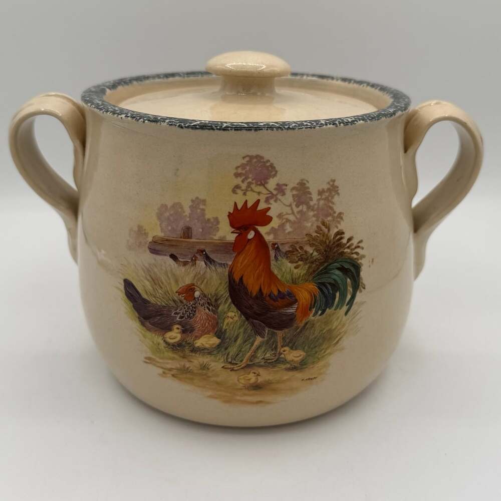vintage Casey Pottery rooster stoneware bean pot cookie jar Marshall, Texas